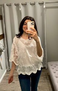 Embroidered Eyelet blouse