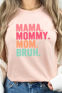 Mama Mommy Mom Bruh Pastel Mothers Graphic Tee