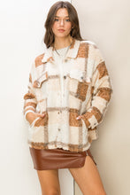 Load image into Gallery viewer, Terry fur plaid shacket
