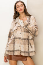 Load image into Gallery viewer, Terry fur plaid shacket
